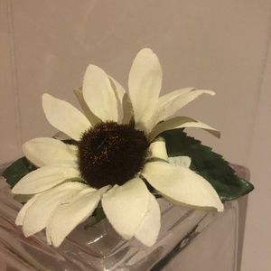Homemade white flower clip